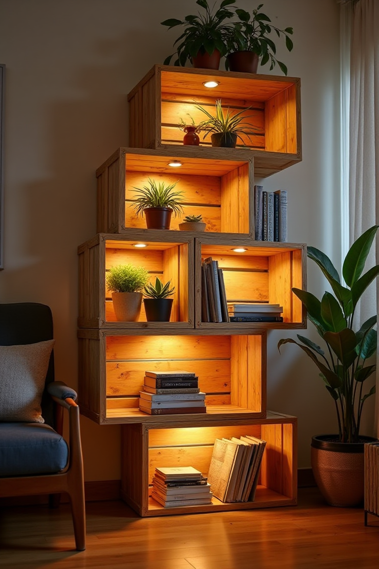 Crate Glow Tower for Storage with Mood
