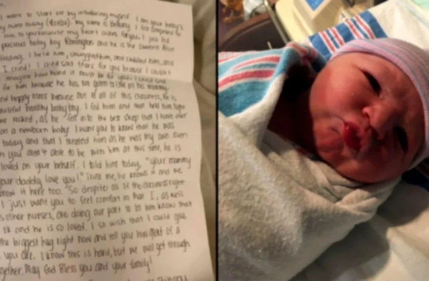 Mom can’t hold newborn after delivery then gets note from nurse about baby she’ll never forget