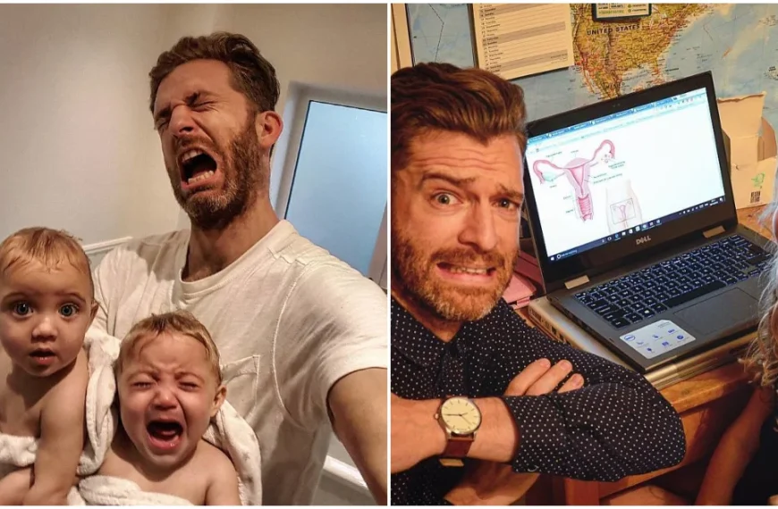 Dad has 4 girls – shares hilarious photos of what it’s like being the only guy in the house