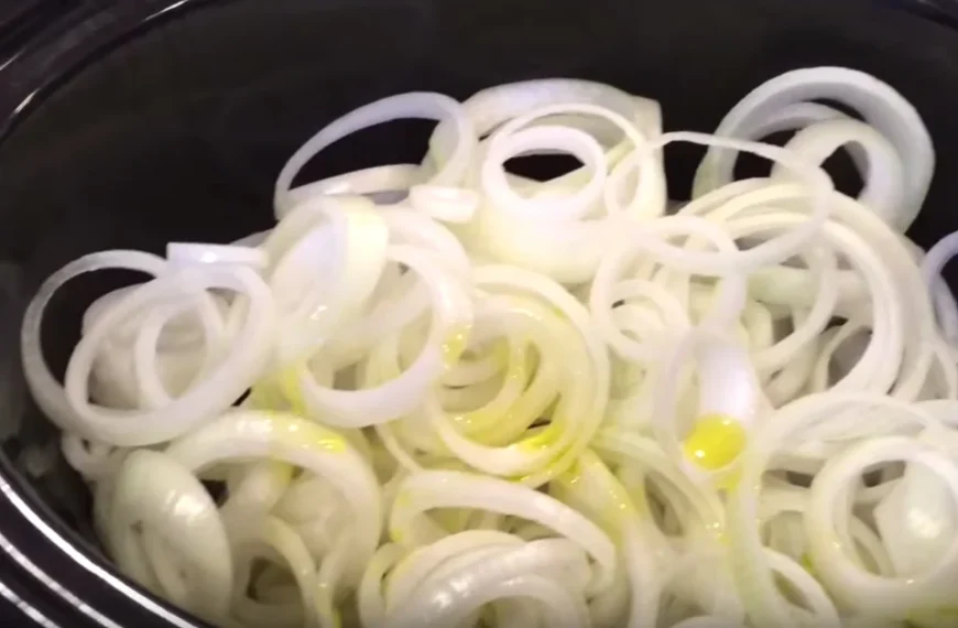 Mom dumps 3 pounds of onions in slow cooker to make a delicious favorite